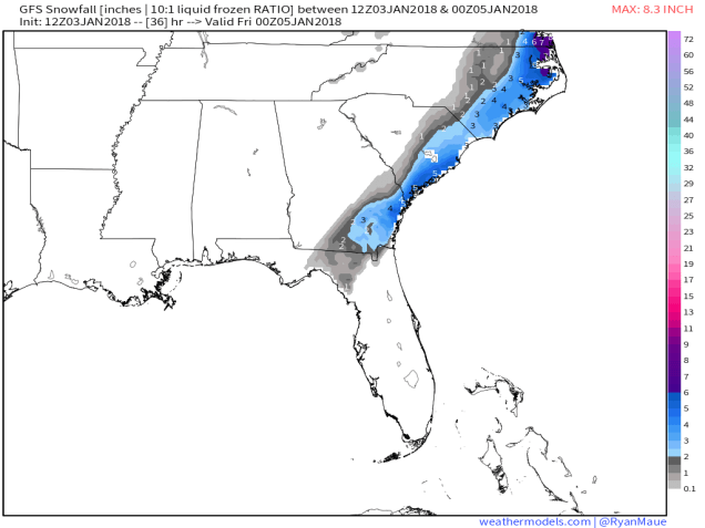 GFS SE Snow