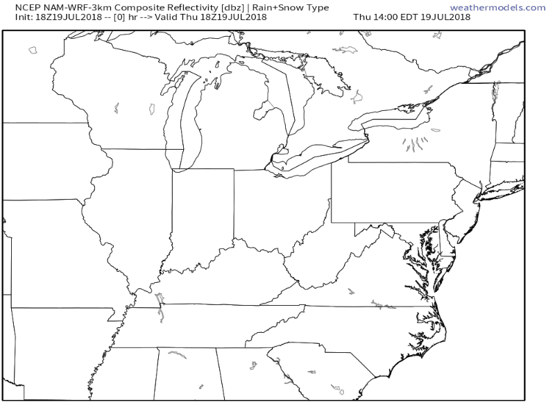 NAM-WRF 3-km null Simulated Radar
