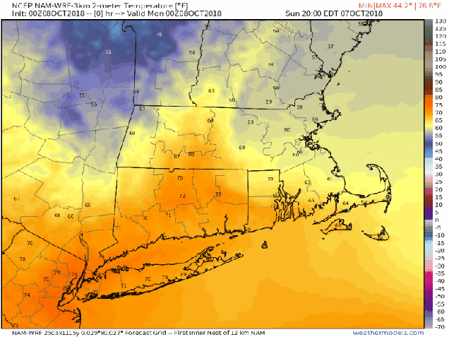 NAM-WRF 3-km Mass &amp; CT &amp; RI 2-m Temperature (1)